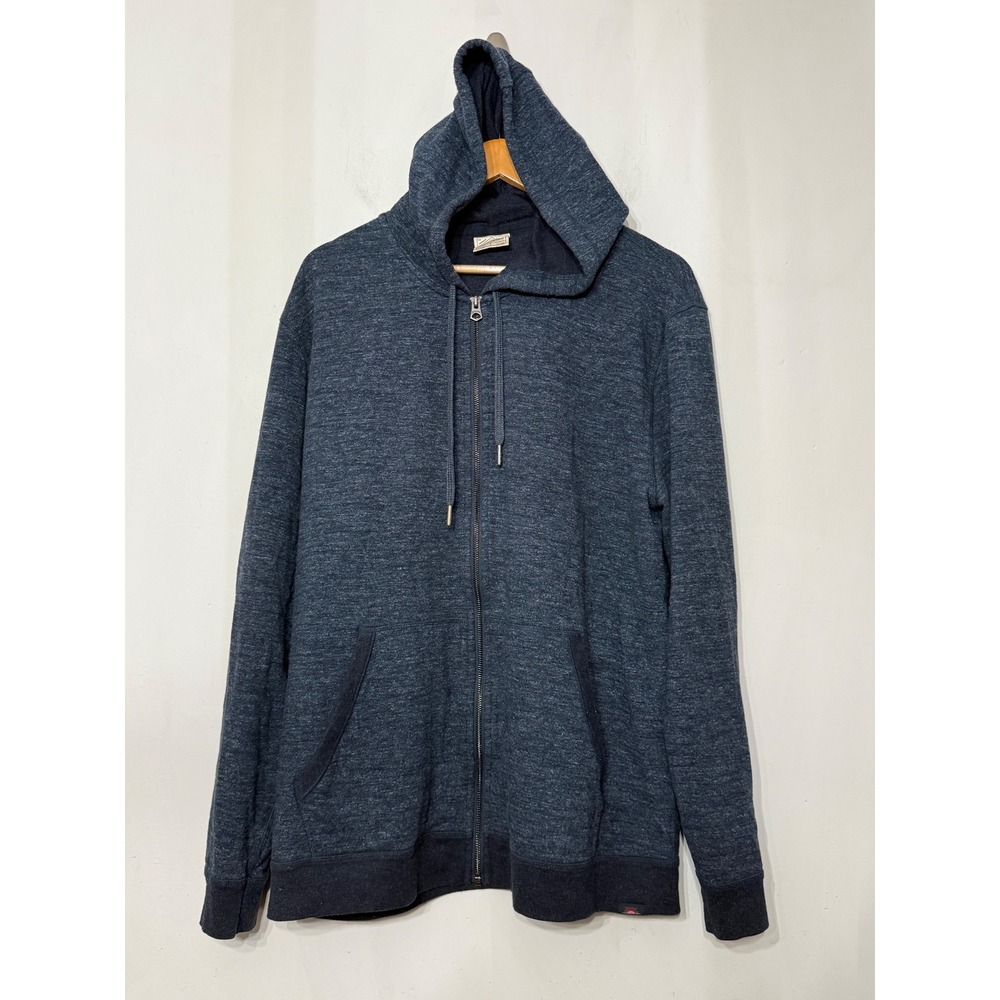 Faherty Double-Knit Full Zip Hoodie Mens XXL Navy Organic Cotton Blend